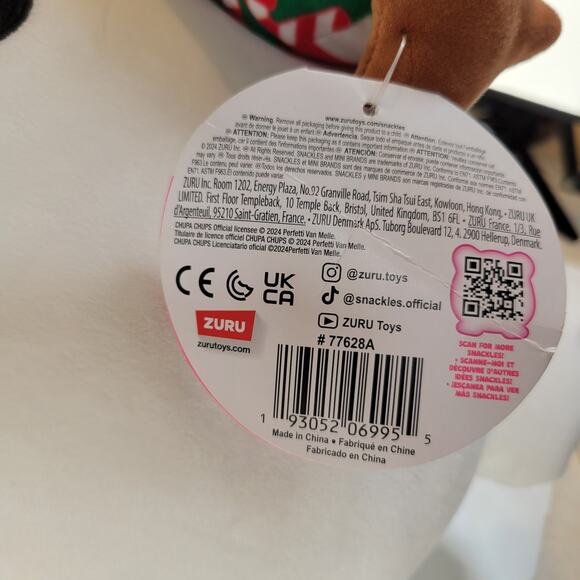 ZURU Snackles Jack Plush 14" Chupa Chups Candy Cane Holiday Snowman Plush - Picture 14 of 16